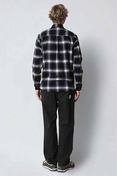 Fat Moose Forest flannel shirt Dark navy/Black check 002