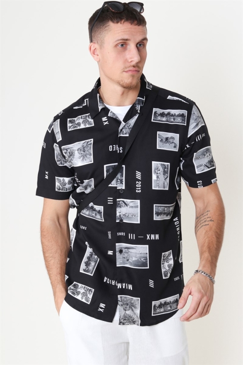 Only & Sons Oliver SS Printed Hemd Black