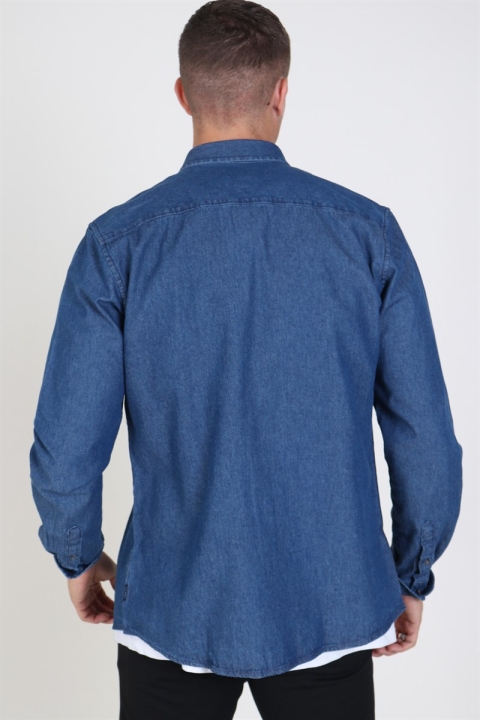Only & Sons Basic Denim Hemd Dark Blue Denim