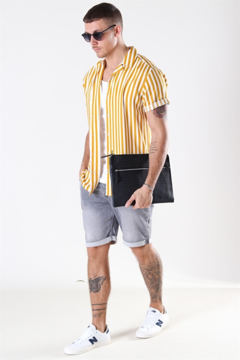 Only & Sons Wayne Striped Viscose Hemd Golden Spice