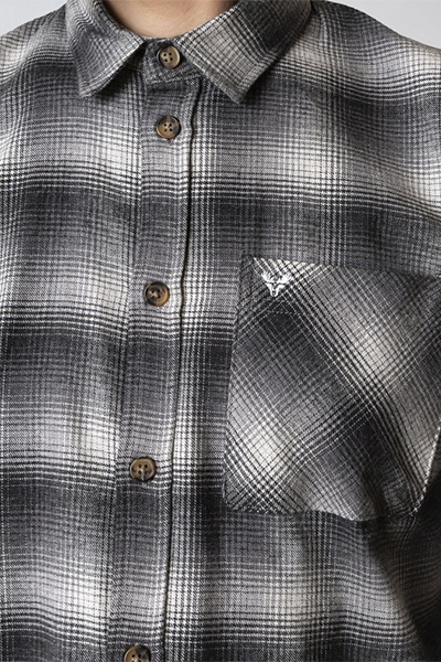 Fat Moose Forest flannel shirt Mid grey/Light grey 001
