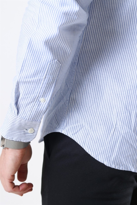 Selected Collect Hemd White/Light Blue Stripe