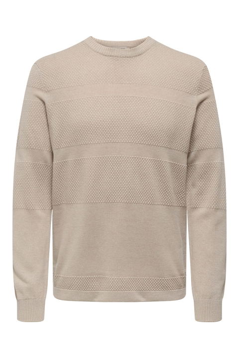 ONLY & SONS Malik Crew Neck Knit Silver Lining