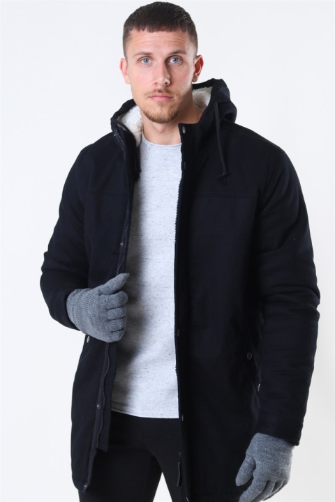 Only & Sons Yanick Teddy Hood Parka Jacke Black