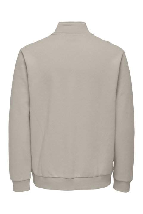 ONLY & SONS Ceres Half Zip Sweat Silver Lining
