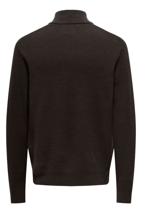 ONLY & SONS Phil Cotton Half Zip Knit Demitasse