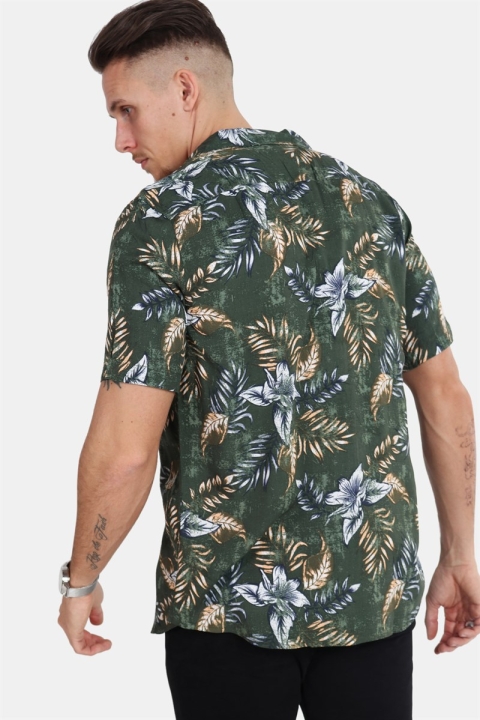 Only & Sons Thomas SS Reg Viscose Hemd Re Deep Forest