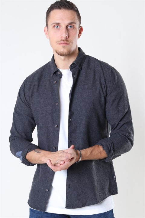 Only & Sons Edin LS Flannel Twill Hemd Black
