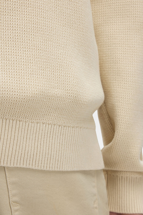 Selected Dane Structure Knit Full Zip Oatmeal