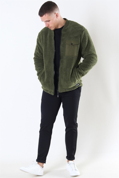 Solid Lon Bomber Jacke Forest Night