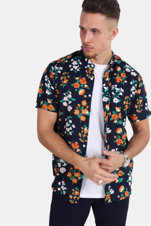 Kronstadt Johan Exotic S/S Hemd Navy 10