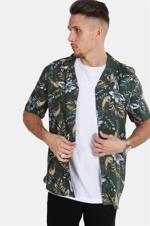 Only & Sons Thomas SS Reg Viscose Hemd Re Deep Forest