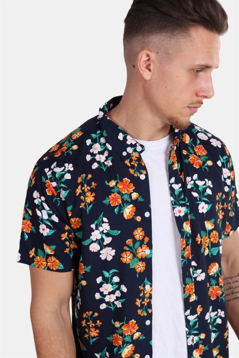 Kronstadt Johan Exotic S/S Hemd Navy 10