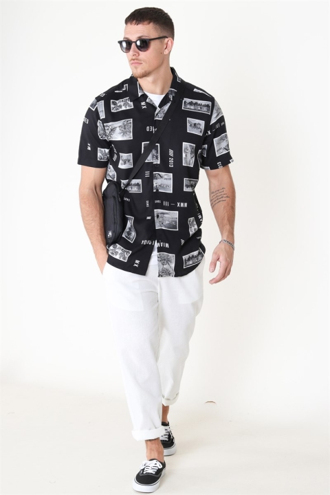 Only & Sons Oliver SS Printed Hemd Black