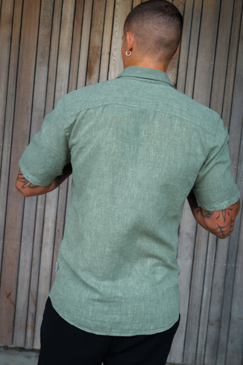 ONLY & SONS Caiden SS Linen Hemd Swamp