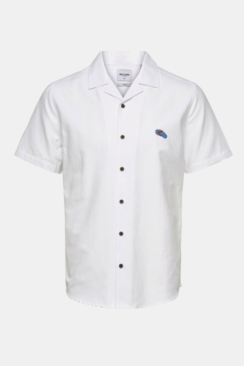 Only & Sons Travis SS Reverse Thin Oxford Hemd White