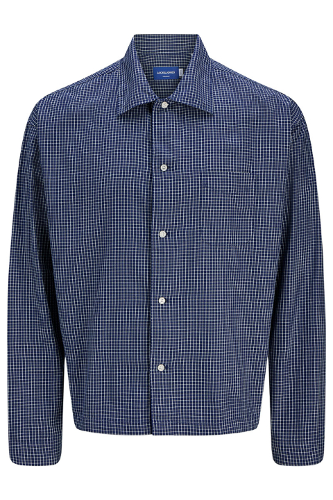 Jack & Jones Austin Loose Fit Check Shirt Ocean Cavern
