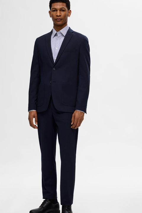 Selected Performance Stretch LS Shirt True Navy Stripe