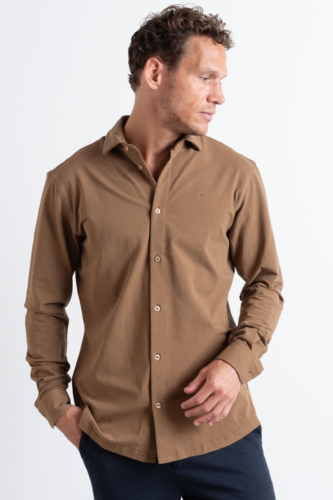Clean Cut Copenhagen Clean Formal Stretch Hemd LS Brown