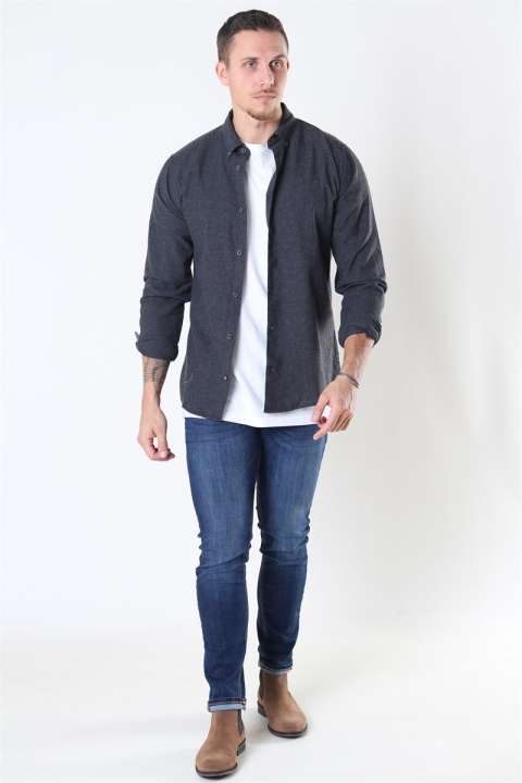 Only & Sons Edin LS Flannel Twill Hemd Black