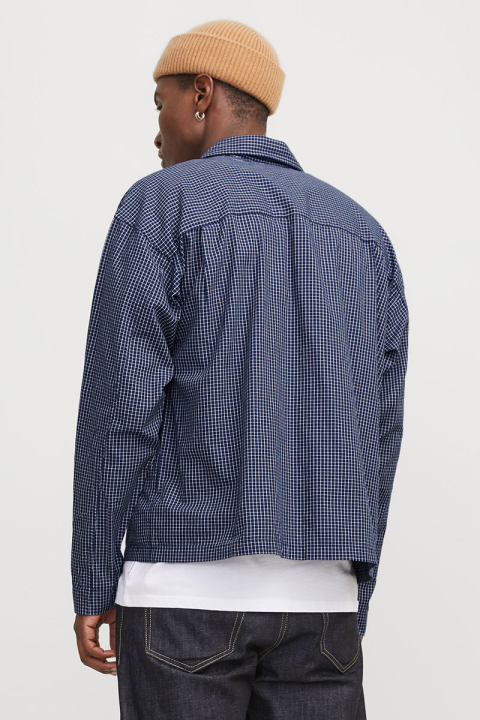 Jack & Jones Austin Loose Fit Check Shirt Ocean Cavern