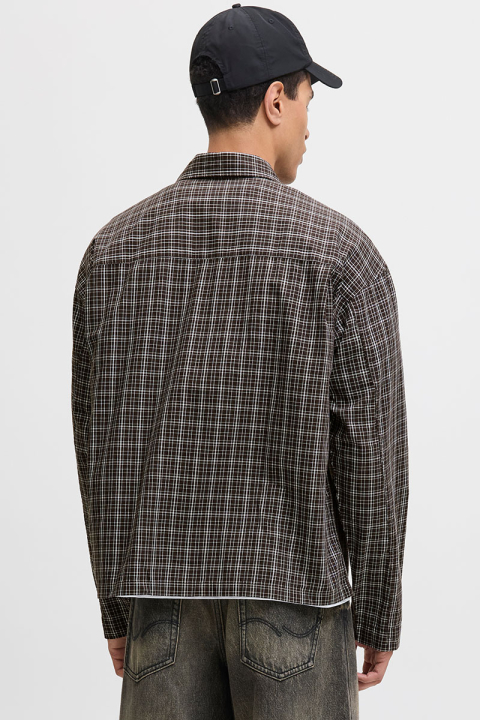 Jack & Jones Austin Loose Fit Check Shirt Chocolate Torte