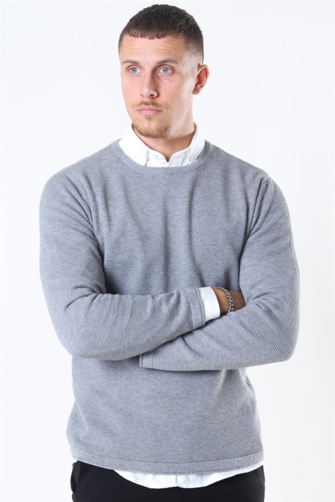 Only & Sons Panter Life Crew Stricken Medium Grey Melange