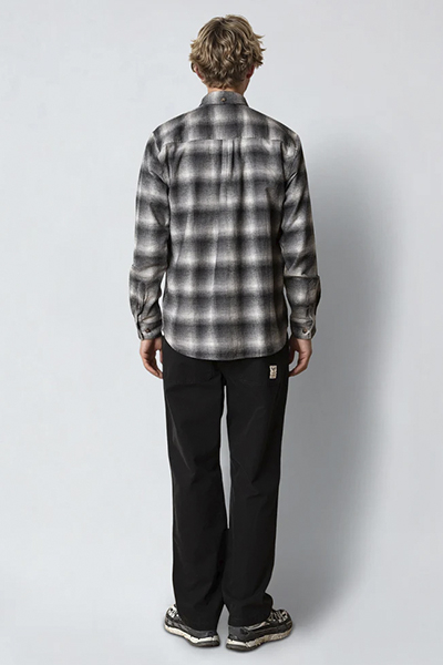 Fat Moose Forest flannel shirt Mid grey/Light grey 001