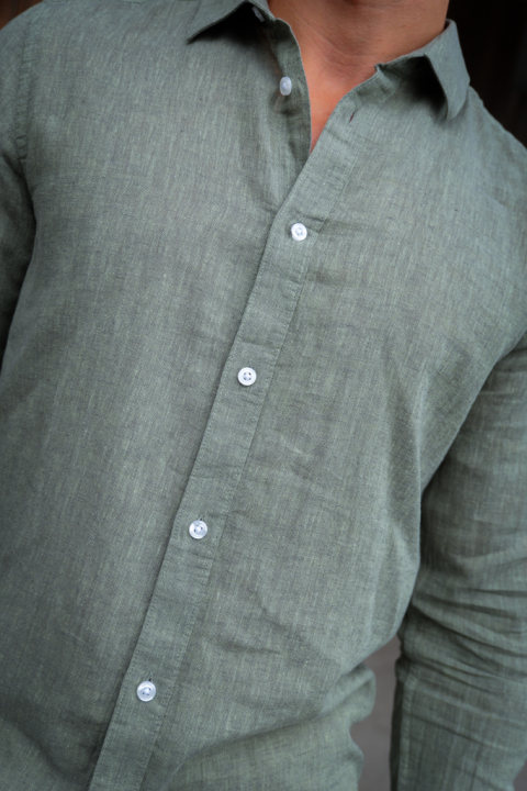 ONLY & SONS Caiden LS Linen Hemd Swamp