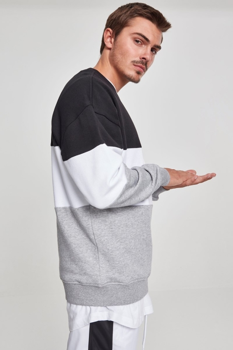 Uhrban Classics 3-Tone Oversize Crewneck Black/ White/ Grey