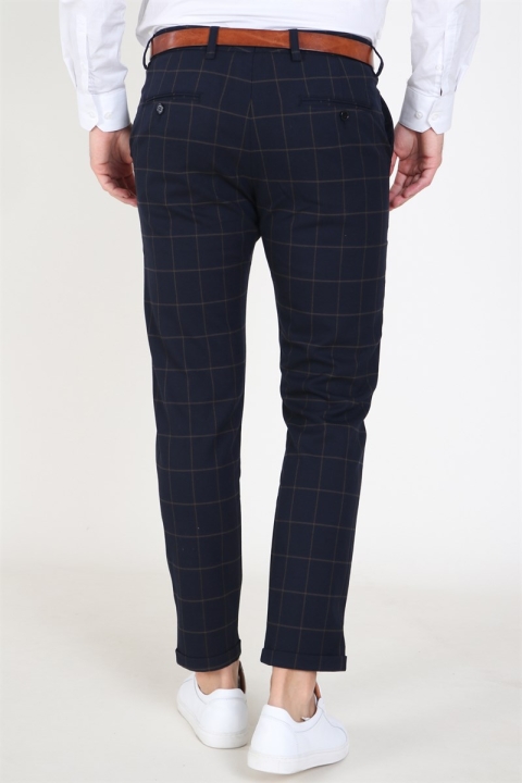 Les Deux Como Check Anzug Pants Dark Navy/Brown