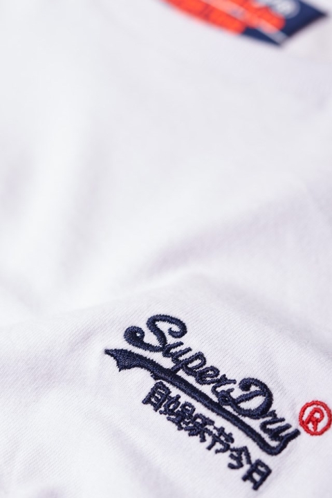 Superdry O L ENG'D LS Baseball T-Hemd Optic White