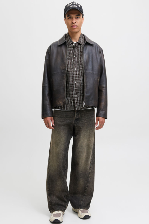 Jack & Jones Austin Loose Fit Check Shirt Chocolate Torte