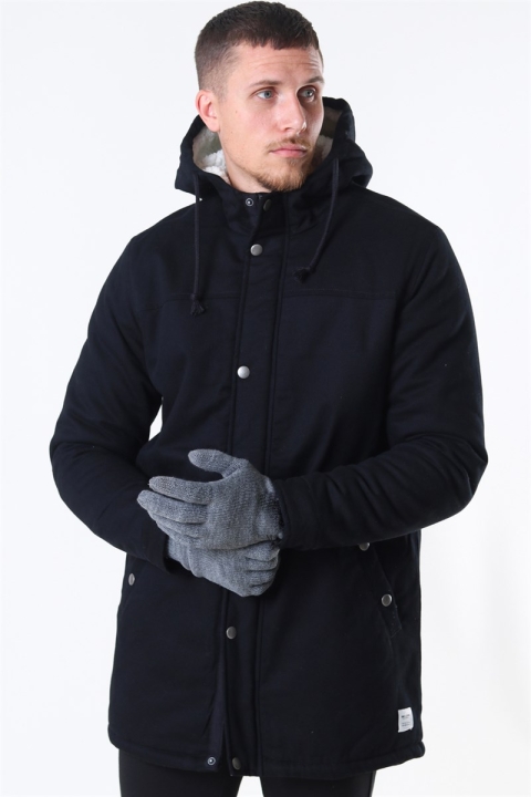 Only & Sons Yanick Teddy Hood Parka Jacke Black