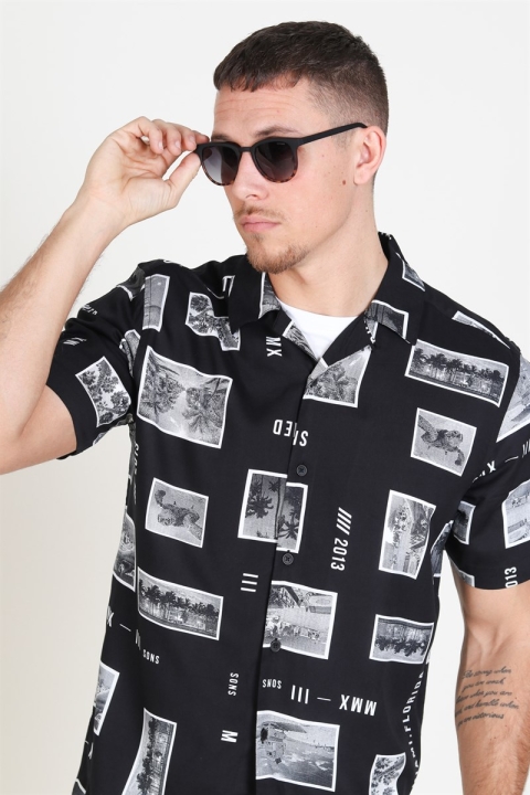 Only & Sons Oliver SS Printed Hemd Black