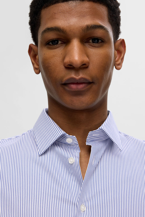 Selected Performance Stretch LS Shirt True Navy Stripe