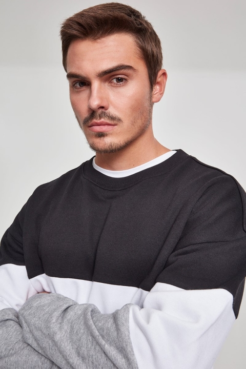 Uhrban Classics 3-Tone Oversize Crewneck Black/ White/ Grey
