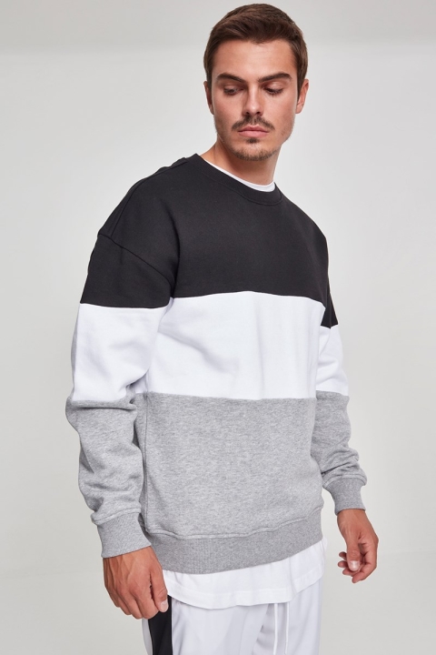 Uhrban Classics 3-Tone Oversize Crewneck Black/ White/ Grey