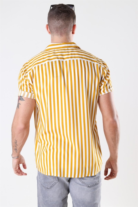 Only & Sons Wayne Striped Viscose Hemd Golden Spice