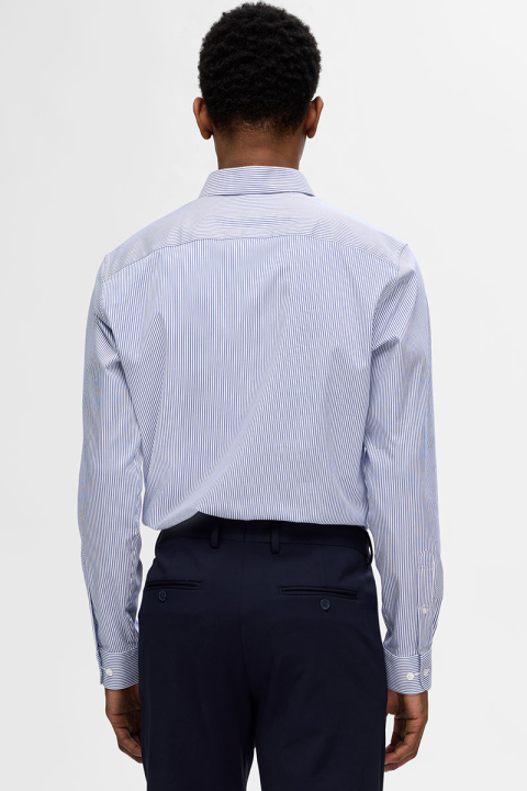 Selected Performance Stretch LS Shirt True Navy Stripe