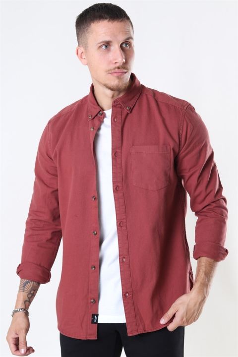 Only & Sons Bryce Life LS Reg Organic Hemd Henna