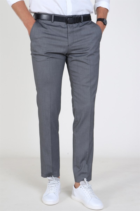Selected Slim Mylo Logan StructUhre Pants Dark Grey Melange
