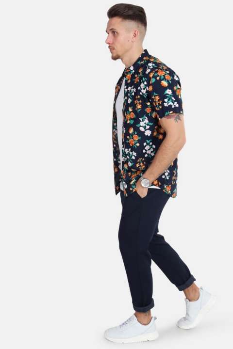 Kronstadt Johan Exotic S/S Hemd Navy 10