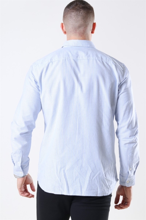 Selected Collect Hemd White/Light Blue Stripe