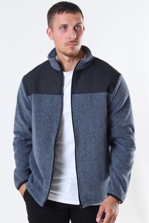 Rains Fleece Zip Puller Jacke Grey Melange