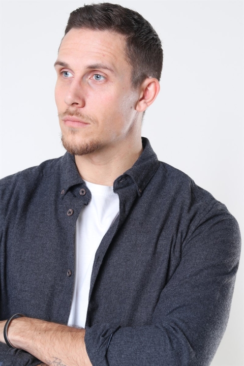 Only & Sons Edin LS Flannel Twill Hemd Black