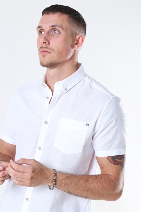 Solid Bill SS BD Lin Hemd White