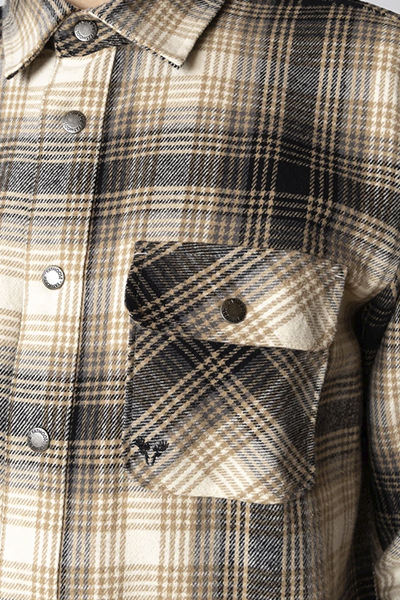 Fat Moose Adrian Cotton Check Shirt Sand / Black