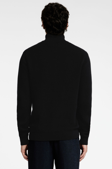 Selected Dane Structure Knit Full Zip Black