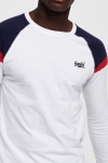 Superdry O L ENG'D LS Baseball T-Hemd Optic White
